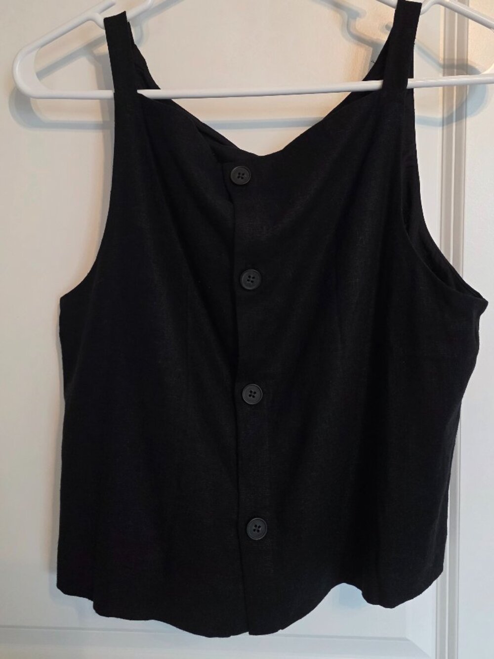 Gap Black Linen Blend Apron Top - Medium